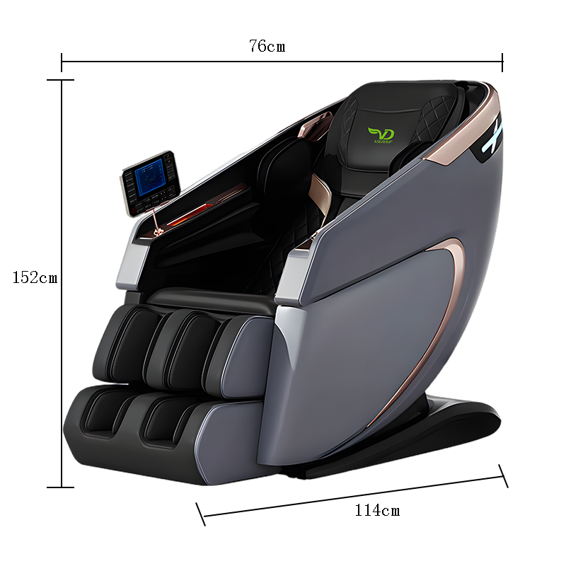 Size guide for massage chair showing dimensions