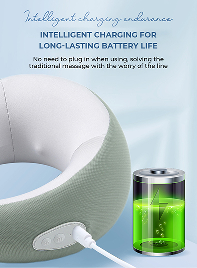 Massage Pillows for Stress with smart charging, extending battery life for lasting use.