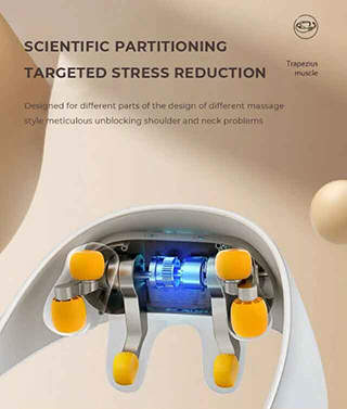 Scientific program for the massage pillow, illustrating its advanced features and technology.